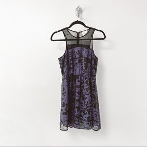 UO Pins and Needles Spring Winter Casual Chic Mesh‎ Sheer Mini Dress Blue